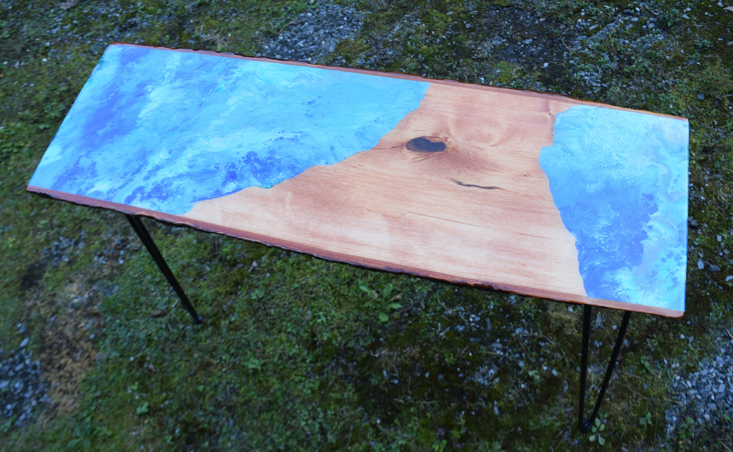 Live Edge epoxy foyer or sofa table
