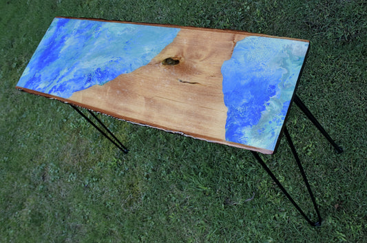 Live Edge epoxy foyer or sofa table